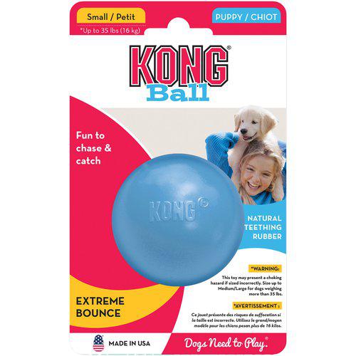 Kong Puppy Ball Hundeleke til valp (2 størrelser) - Blå - Small