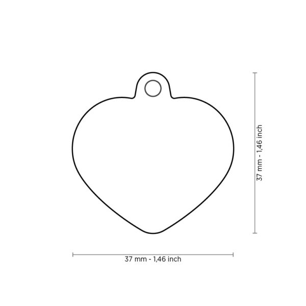 MyFamily Hushtag Hjerte ID Tag-Aluminium med plast kant