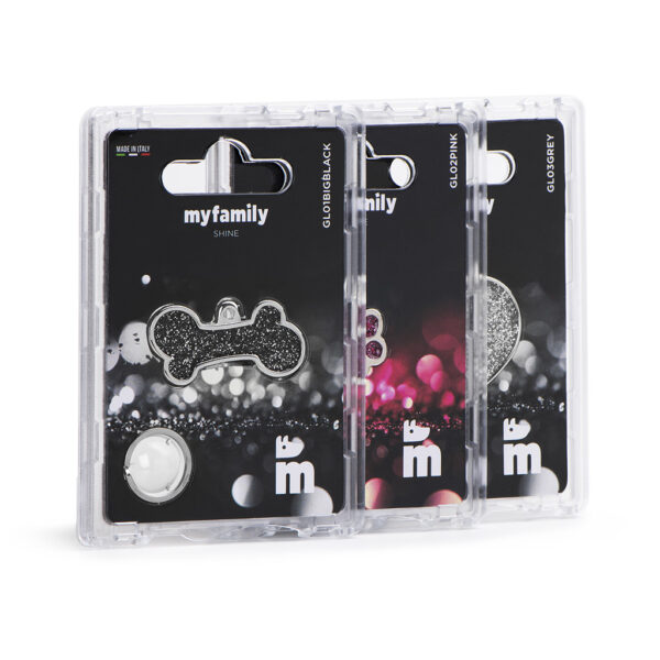 Myfamily Shine Hjerte Glitter ID Tag