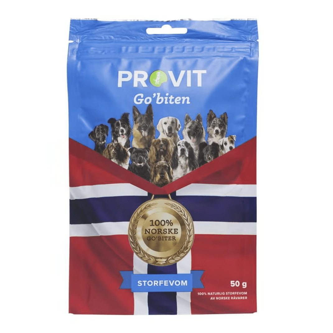 Go´biten frysetørket storfevom Godbiter til hund 50 g