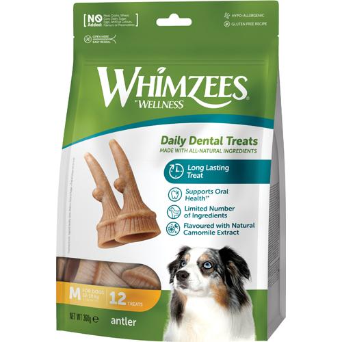 Whimzees Occupy Antler Dental Vegetar Tygg i pose - Medium
