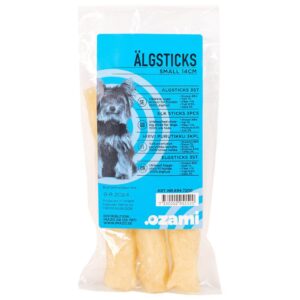 Elgsticks 14cm 3pakk -råhud til hund av elg