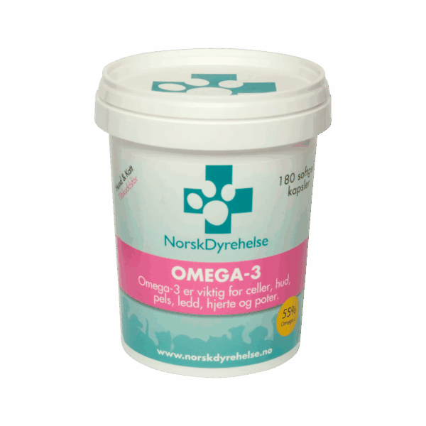 Norsk Dyrehelse Omega 3-kapsler Kosttilskudd Hund & Katt 180 kapsler